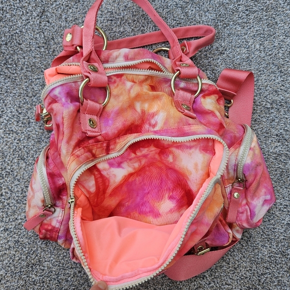 George Gina & Lucy Gimmetall Pink Orange Tye Dye Patterned Bag Crossbody Purse - Picture 15 of 16